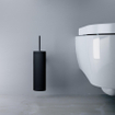 Clou Flat toiletborstelgarnituur 8x35cm wandmodel Zwart mat SW86589