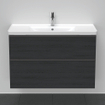 Duravit D-Neo meubelset m. wastafelonderbouwkast m. 2 laden m. softclose 100x20x48cm incl. wastafel zwart eiken mat SW642217