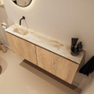 MONDIAZ TURE-DLUX 120cm toiletmeubel Washed Oak. EDEN wastafel Frappe positie links. Zonder kraangat. SW1103063