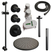 Brauer Black Edition Regendoucheset inbouw - hoofddouche 30cm - plafondarm 20cm - 3 gladde knoppen - handdouche staaf 1 stand - mat zwart SW486512