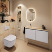 MONDIAZ TURE-DLUX 100cm toiletmeubel Cale. EDEN wastafel Frappe positie links. Zonder kraangat. SW1102655