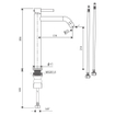 Differnz Kraan Koud/warm hoog gebogen kraan mat zwart SW705388