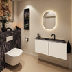 MONDIAZ TURE-DLUX 100cm toiletmeubel Talc. EDEN wastafel Lava positie midden. Met 1 kraangat. SW1103632