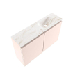 MONDIAZ TURE-DLUX 80cm toiletmeubel Rosee. EDEN wastafel Frappe positie rechts. Zonder kraangat. SW1102966