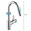 Hansgrohe Focus keukenkraan met uittrekbare vuistdouche chroom GA69755