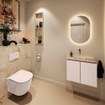 MONDIAZ TURE-DLUX 60cm toiletmeubel Rosee. EDEN wastafel Frappe positie midden. Zonder kraangat. SW1102995