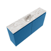 MONDIAZ TURE-DLUX 100cm toiletmeubel Jeans. EDEN wastafel Glace positie midden. Zonder kraangat. SW1103347