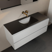 Mondiaz Aivy badmeubelset - 120x45x50cm - 0 kraangaten - 1 wasbak urban Solid surface - Midden - 2 lades - Met spiegel - MDF Talc SW892164