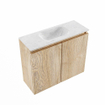 MONDIAZ TURE-DLUX 60cm toiletmeubel Washed Oak. EDEN wastafel Opalo positie midden. Zonder kraangat. SW1104637