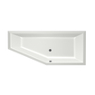 Xenz Society Compact ligbad - 170x75cm - met overloop - zonder afvoer - Hoekopstelling rechts - Acryl Edelweiss mat SW102930