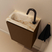 MONDIAZ TURE-DLUX 40cm toiletmeubel Rust. EDEN wastafel Frappe positie links. Met 1 kraangat. SW1103000