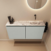 MONDIAZ TURE-DLUX 100cm toiletmeubel Greey. EDEN wastafel Glace positie rechts. Zonder kraangat. SW1103292