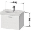 Duravit XBase Wastafelonderkast 60x45.8x44.8cm 1 lade Standaard greep met softclose spaanplaat Grafiet Mat SW444552