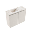 MONDIAZ TURE-DLUX 60cm toiletmeubel Linen. EDEN wastafel Frappe positie links. Met 1 kraangat. SW1102891
