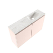 MONDIAZ TURE-DLUX 80cm toiletmeubel Rosee. EDEN wastafel Ostra positie rechts. Zonder kraangat. SW1105046