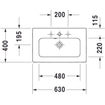 Duravit ME by Starck meubelwastafel compact zonder kraangat met overloop 63x40cm wit SW259173