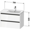 Duravit Ketho 2 wastafelonderbouwkast met 2 laden voor waskom rechts 78.4x45.5x54.9cm met grepen antraciet eiken terra mat SW772388