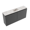 MONDIAZ TURE-DLUX 100cm toiletmeubel Dark Grey. EDEN wastafel Glace positie midden. Zonder kraangat. SW1103236