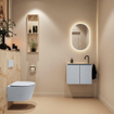 MONDIAZ TURE-DLUX 60cm toiletmeubel Clay. EDEN wastafel Frappe positie rechts. Met 1 kraangat. SW1102704