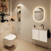 MONDIAZ TURE-DLUX 60cm toiletmeubel Talc. EDEN wastafel Frappe positie midden. Met 1 kraangat. SW1102586