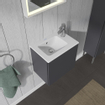 Duravit ME by Starck meubelfontein 43x30cm met 1 kraangat rechts met overloop met wondergliss wit SW84169