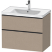 Duravit D-Neo wastafelonderkast 78.4x62.5x45.2cm 2 lades Linnen Mat SW641212