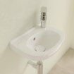 Villeroy en Boch O.novo Compact fontein 36x27,5cm met overloop en doortikbaar kraangat wit 0124116