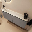 MONDIAZ TURE-DLUX 120cm toiletmeubel Smoke. EDEN wastafel Ostra positie links. Met 1 kraangat. SW1105117