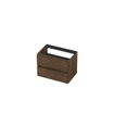 INK Fineer Wastafelonderkast - 70x45x52cm - 2 lades - greeploos - houten keerlijst - MDF Fineer Chocolate SW493533