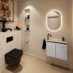 MONDIAZ TURE-DLUX 60cm toiletmeubel Plata. EDEN wastafel Ostra positie links. Met 1 kraangat. SW1105015