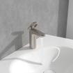 Villeroy & Boch Antao Eengreeps wastafelkraan - met Push-Open afvoergarnituur - Matt Brushed Nickel (RVS) SW974161