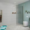 FugaFlow Eccelente Vetro inloopdouche badkamer - 90x200cm - ribbelglas - wandarm - geborsteld messing - SW1125140