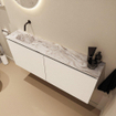 MONDIAZ TURE-DLUX 120cm toiletmeubel Talc. EDEN wastafel Glace positie links. Zonder kraangat. SW1103147