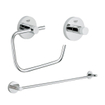 GROHE Essentials accessoireset 3-delig met handdoekhouder, handdoekhaak en toiletrolhouder zonder klep chroom SW529085