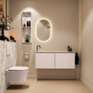 MONDIAZ TURE-DLUX 120cm toiletmeubel Rosee. EDEN wastafel Glace positie links. Met 1 kraangat. SW1103507