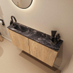 MONDIAZ TURE-DLUX 100cm toiletmeubel Washed Oak. EDEN wastafel Lava positie links. Met 1 kraangat. SW1104103