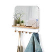 Umbra Estique spiegel 46x10x41cm met planchet en 6 haken Spiegel Wit OUTLETSTORE STORE28393
