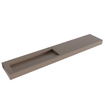 Mondiaz AVON Vrijhangende wastafel - 250cm - wasbak links - rand 12cm - Solid surface Smoke SW438646