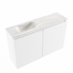 MONDIAZ TURE-DLUX 80cm toiletmeubel Talc. EDEN wastafel Ostra positie links. Zonder kraangat. SW1104639