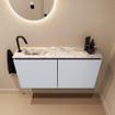 MONDIAZ TURE-DLUX 100cm toiletmeubel Clay. EDEN wastafel Glace positie links. Met 1 kraangat. SW1103211