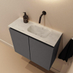 MONDIAZ TURE-DLUX 60cm toiletmeubel Dark Grey. EDEN wastafel Opalo positie rechts. Zonder kraangat. SW1104261
