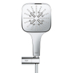 GROHE Rainshower SmartActive 130 Cube Handdoucheset - 3 straalsoorten - vierkant - met houder - verstelbaar - gladde slang - 150cm - chroom SW471475