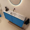 MONDIAZ TURE-DLUX 100cm toiletmeubel Jeans. EDEN wastafel Glace positie midden. Zonder kraangat. SW1103347