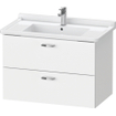 Duravit XBase Wastafelonderkast 80x46.8x56cm Standaard greep met softclose spaanplaat Grafiet Mat SW444471