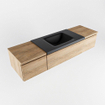MONDIAZ BUKLA 160cm badmeubel met module 40 kleur Washed Oak met 3 lades. Wastafel CLOUD midden 0 kraangaten kleur Urban. SW1382125