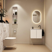 MONDIAZ TURE-DLUX 60cm toiletmeubel Talc. EDEN wastafel Glace positie rechts. Met 1 kraangat. SW1103105