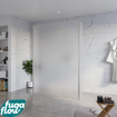 FugaFlow Eccelente Vetro Vrijstaande inloopdouche badkamer - 140x200cm - Glas mat - antikalk - 8mm veiligheidsglas - 2 zijwanden 30cm - met wandarmen en hoekprofielen - RVS geborsteld - SW1125442