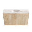 MONDIAZ TURE-DLUX 80cm toiletmeubel Washed Oak. EDEN wastafel Frappe positie midden. Met 1 kraangat. SW1103053