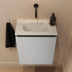 MONDIAZ TURE-DLUX 40cm toiletmeubel Plata. EDEN wastafel Opalo positie midden. Zonder kraangat. SW1104466