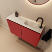 MONDIAZ TURE-DLUX 80cm toiletmeubel Fire. EDEN wastafel Ostra positie rechts. Met 1 kraangat. SW1104830